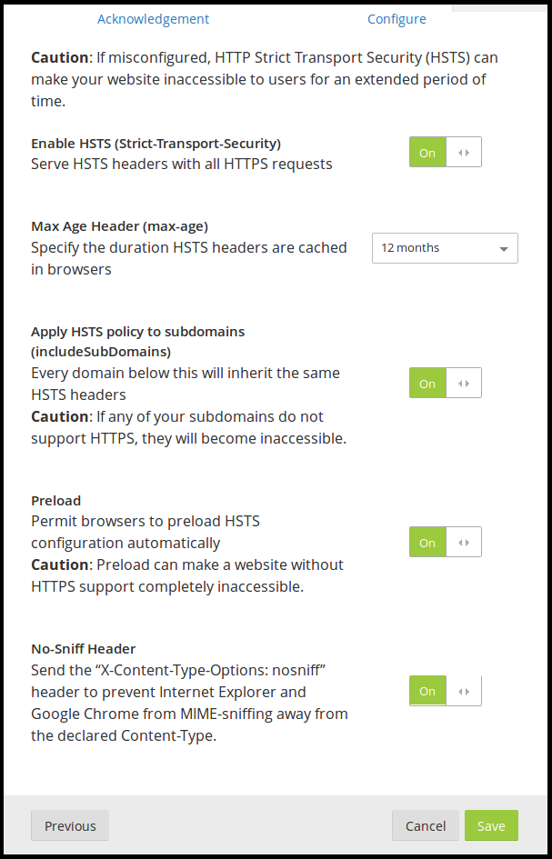 HSTS options on Cloudflare