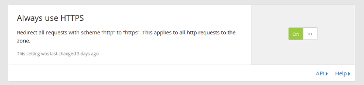 Always Use HTTPS enabled on Cloudflare