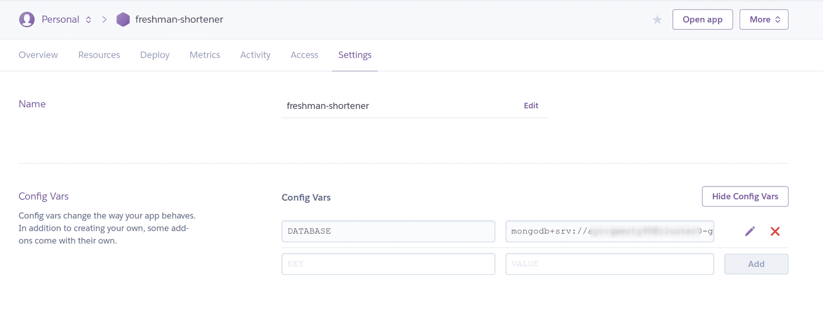 Set up Heroku config variables