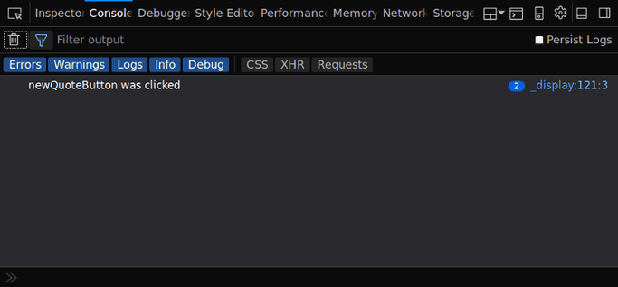 Using console.log