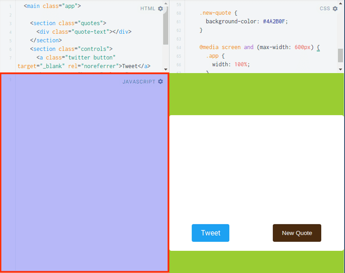 Starting point on JSFiddle